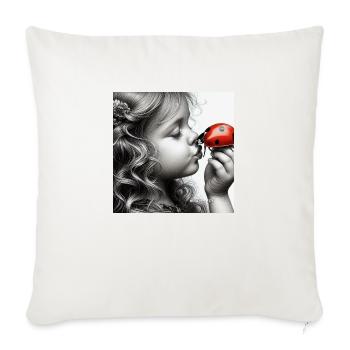 Respect Nature ... Ladybug Child - Sofa pillowcase 17,3'' x 17,3'' (45 x 45 cm) - natural white - Front