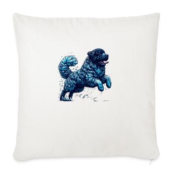 Newfy Wave of Joy - blue - Sofa pillowcase 17,3'' x 17,3'' (45 x 45 cm) - natural white - Front