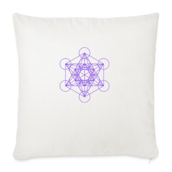 Cube Métaron - Géométrie Sacrée - Création - Housse de coussin décorative 45 x 45 cm - blanc nature - Devant