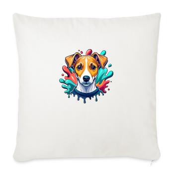 Jack Russel Terrier Color Splash - Housse de coussin décorative 45 x 45 cm - blanc nature - Devant