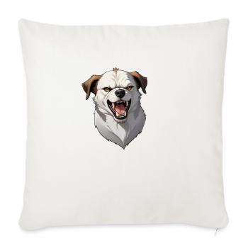 Hund Böse - Sofakissenbezug 45 x 45 cm - Naturweiß  - Vorne