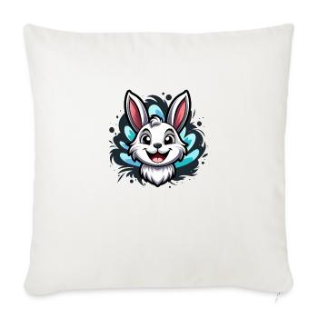 Lapin de Pâques - Housse de coussin décorative 45 x 45 cm - blanc nature - Devant