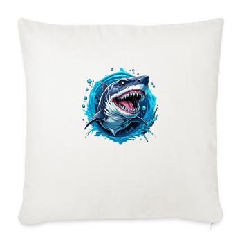 requin - Housse de coussin décorative 45 x 45 cm - blanc nature - Devant