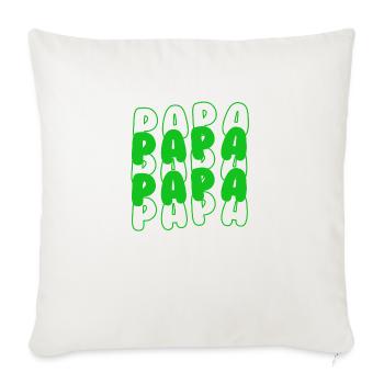 Papa Grün - Sofakissenbezug 45 x 45 cm - Naturweiß  - Vorne