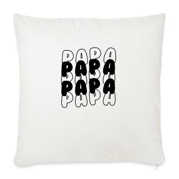 Papa schwarz - Sofakissenbezug 45 x 45 cm - Naturweiß  - Vorne