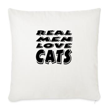 Chat - Housse de coussin décorative 45 x 45 cm - blanc nature - Devant