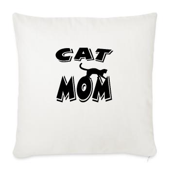 Chat - Housse de coussin décorative 45 x 45 cm - blanc nature - Devant