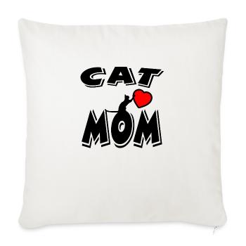 Chat - Housse de coussin décorative 45 x 45 cm - blanc nature - Devant