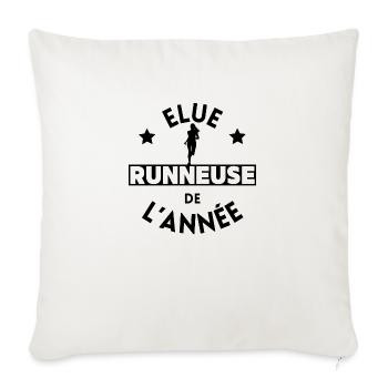 Élue runneuse de l année - Housse de coussin décorative 45 x 45 cm - blanc nature - Devant