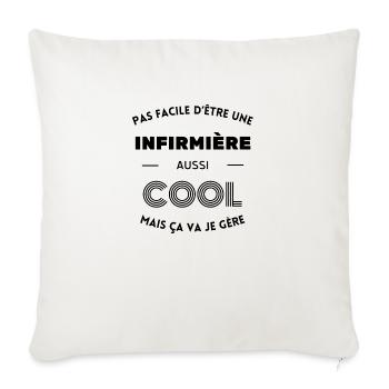 Pas facile d'être une infirmière cool mais je gère - Housse de coussin décorative 45 x 45 cm - blanc nature - Devant