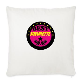BEST SOEURETTE - Housse de coussin décorative 45 x 45 cm - blanc nature - Devant