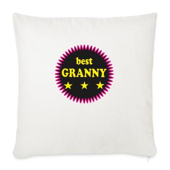 BEST GRANNY - Housse de coussin décorative 45 x 45 cm - blanc nature - Devant