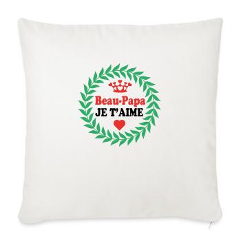Beau Papa JE T'AIME - Housse de coussin décorative 45 x 45 cm - blanc nature - Devant