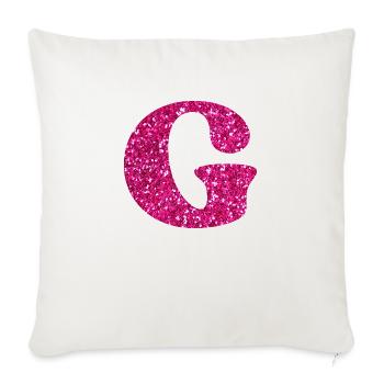 Letter g pink glitter - Sofa pillowcase 17,3'' x 17,3'' (45 x 45 cm) - natural white - Front