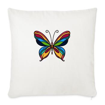 Schmetterling - Sofakissenbezug 45 x 45 cm - Naturweiß  - Vorne