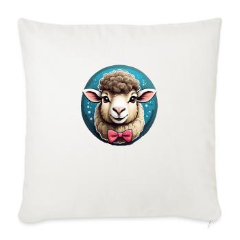 Bande dessinée de mouton drôle - Housse de coussin décorative 45 x 45 cm - blanc nature - Devant