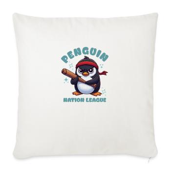 Penguin Nation League - Penguin Baseball - Sofa pillowcase 17,3'' x 17,3'' (45 x 45 cm) - natural white - Front