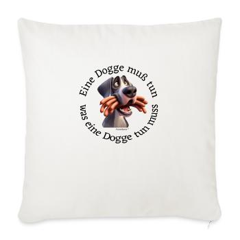 NimmersattDogge - Sofakissenbezug 45 x 45 cm - Naturweiß  - Vorne