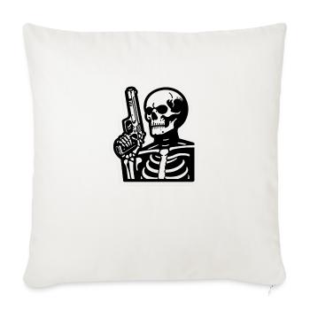 Squelette avec Arme - Housse de coussin décorative 45 x 45 cm - blanc nature - Devant