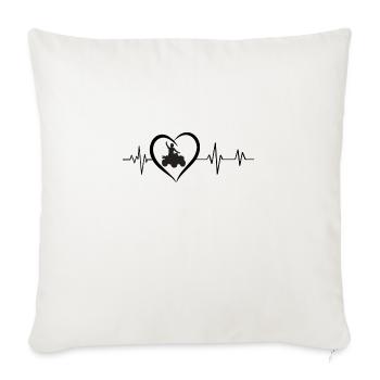 battement de cœur quad - Housse de coussin décorative 45 x 45 cm - blanc nature - Devant