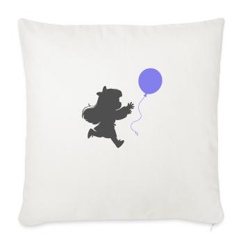 Fille avec un ballon - Housse de coussin décorative 45 x 45 cm - blanc nature - Devant