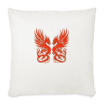 Fantasy Dragon Anime Drachenkopf Mythisch Reptil Magie - Sofakissenbezug 45 x 45 cm - Naturweiß  - Vorne