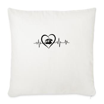 Heartbeat Phone - Sofa pillowcase 17,3'' x 17,3'' (45 x 45 cm) - natural white - Front