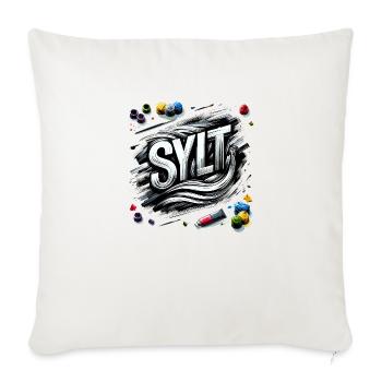 Sylt - Nordsee - Deutschland - Kampen - Insel - Sofakissenbezug 45 x 45 cm - Naturweiß  - Vorne