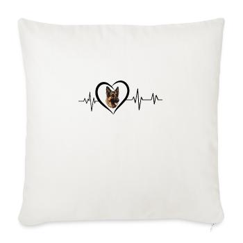 battement de cœur shepherd - Housse de coussin décorative 45 x 45 cm - blanc nature - Devant