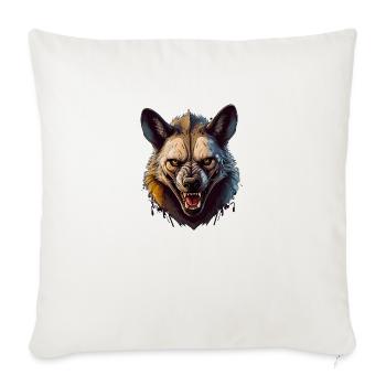 Animal sauvage en colère hyène combative - Housse de coussin décorative 45 x 45 cm - blanc nature - Devant