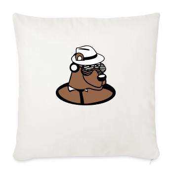 Funny DJ Grizzly Brown Bear Party Club Music Bear - Sofa pillowcase 17,3'' x 17,3'' (45 x 45 cm) - natural white - Front