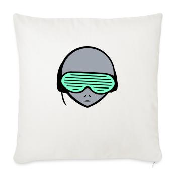 DJ Alien Alien Head Face Party Music - Sofa pillowcase 17,3'' x 17,3'' (45 x 45 cm) - natural white - Front