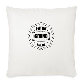 Futur grand frère - annonce futur grand frère - Housse de coussin décorative 45 x 45 cm - blanc nature - Devant