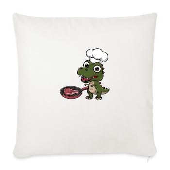 T-Rex Dinosaur Kids Tshirt - Sofa pillowcase 17,3'' x 17,3'' (45 x 45 cm) - natural white - Front