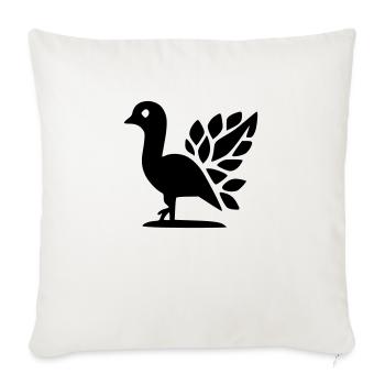 Paon - Housse de coussin décorative 45 x 45 cm - blanc nature - Devant