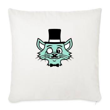 Sir Cat Gentleman Chapeau haut de forme Monocle Rich Gentleman - Housse de coussin décorative 45 x 45 cm - blanc nature - Devant
