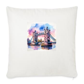 Tower Bridge Watercolour Art - Vibrant London Land - Sofa pillowcase 17,3'' x 17,3'' (45 x 45 cm) - natural white - Front