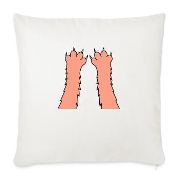 Cats, claws, paws, paws, sharp claws, scratching - Sofa pillowcase 17,3'' x 17,3'' (45 x 45 cm) - natural white - Front
