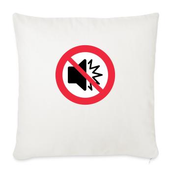 Kein Ton - stumm - stumm - nicht stören - Autismus - Sofakissenbezug 45 x 45 cm - Naturweiß  - Vorne