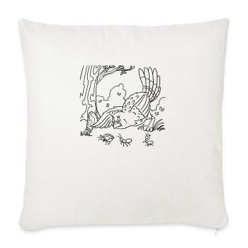 Niedlicher Vogel Ausmalbild für Kindergeburtstag - Sofakissenbezug 45 x 45 cm - Naturweiß  - Vorne