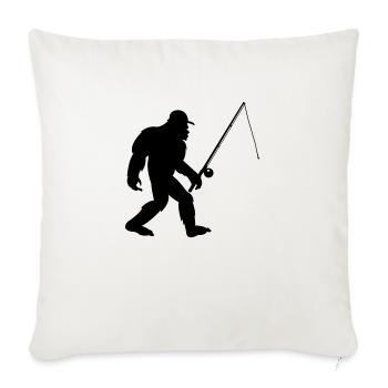 big foot fishing - Sofa pillowcase 17,3'' x 17,3'' (45 x 45 cm) - natural white - Front