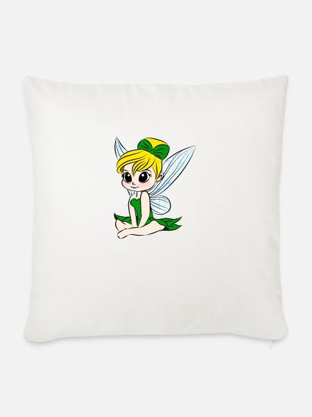 Kleine sitzende Fee - Sofakissenbezug 45 x 45 cm - Naturweiß 