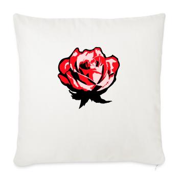 Hübsche Schöne Rose Blüte Blatt Röschen Romantisch - Sofakissenbezug 45 x 45 cm - Naturweiß  - Vorne