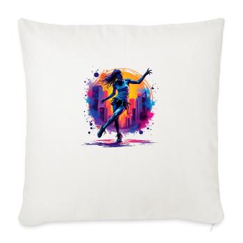 femme hip hop - Housse de coussin décorative 45 x 45 cm - blanc nature - Devant