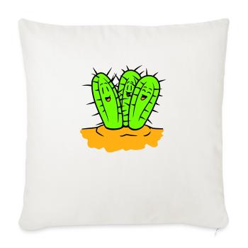 3 Cacti Friends Cactus Faces Prickly Desert - Sofa pillowcase 17,3'' x 17,3'' (45 x 45 cm) - natural white - Front