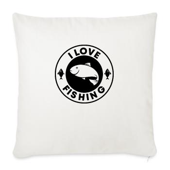 Angler Saying Fishing Fisherman Gift Idea - Sofa pillowcase 17,3'' x 17,3'' (45 x 45 cm) - natural white - Front