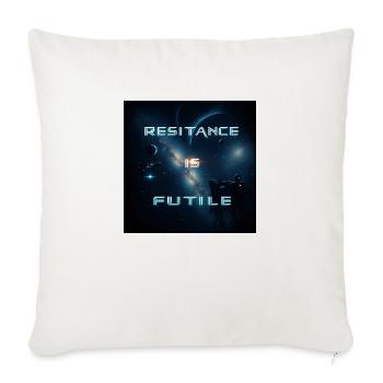 resistance is futile - Sofa pillowcase 17,3'' x 17,3'' (45 x 45 cm) - natural white - Front