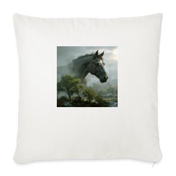 Pferd Star - Sofakissenbezug 45 x 45 cm - Naturweiß  - Vorne