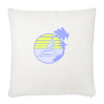 Navire Sun Stripe Marin Capitaine Bateau à eau - Housse de coussin décorative 45 x 45 cm - blanc nature - Devant