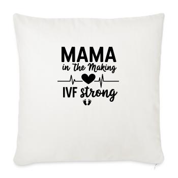 Une maman forte en devenir - Housse de coussin décorative 45 x 45 cm - blanc nature - Devant
